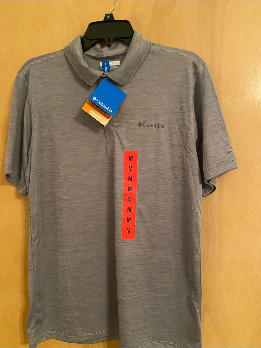 NWT Columbia Men's Heather Gray Short-Sleeve Polo